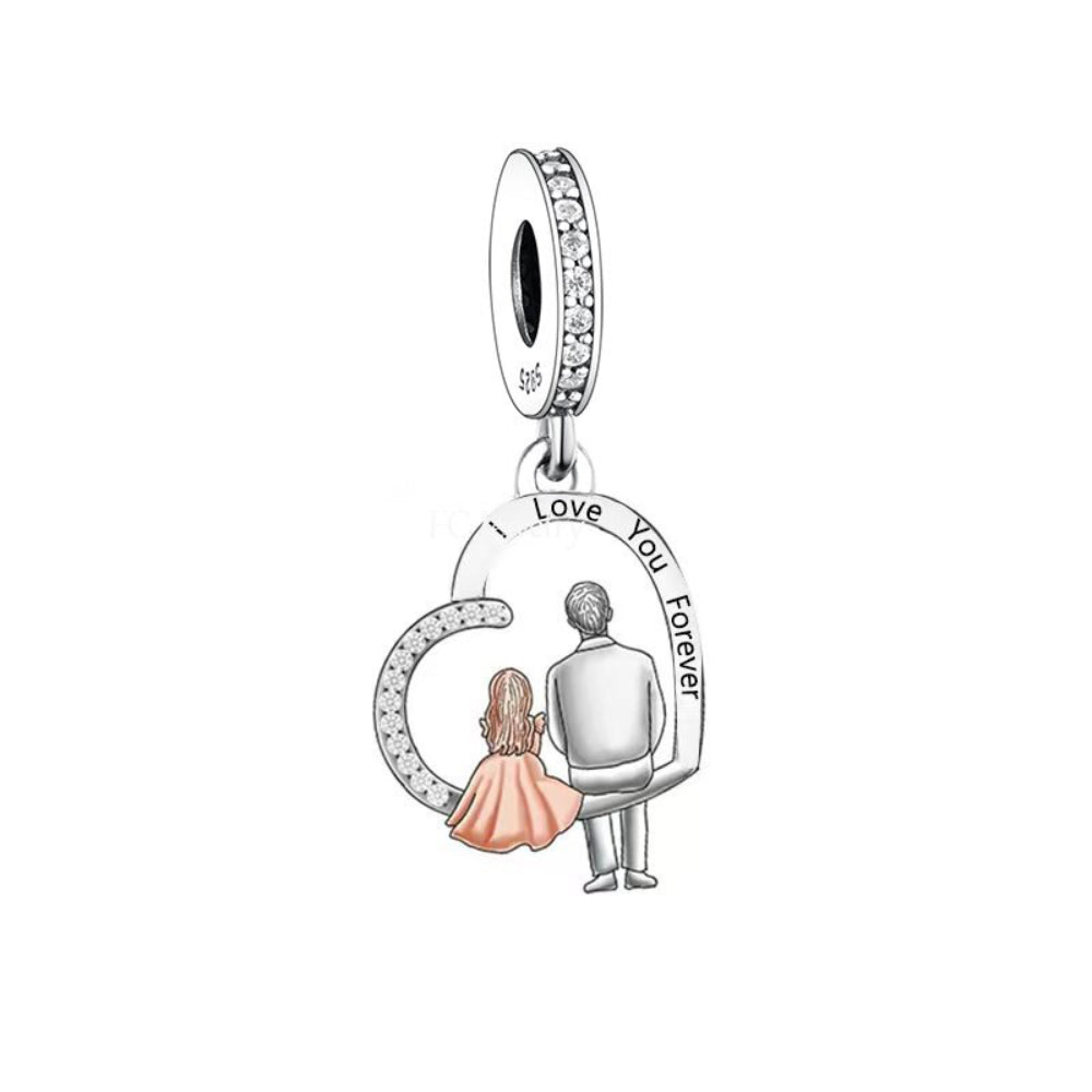 Dad And Daughter I Love You Forever Charm Pendant Charming Glamour