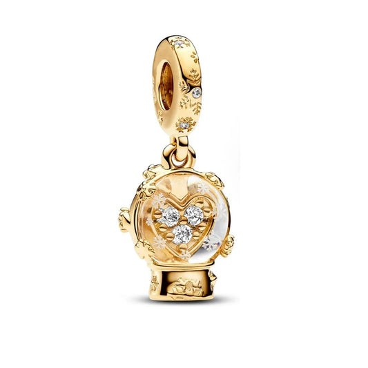 Snow globe gold - charm pendant