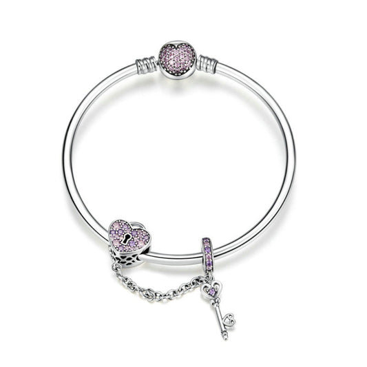 Heart lock including key - bracelet