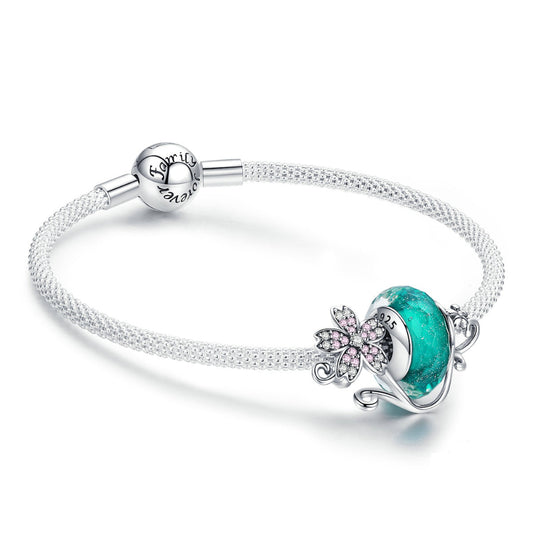 Emerald flowers - bracelet