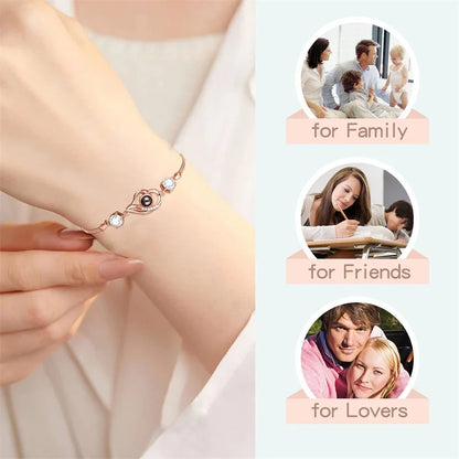 Infinity Heart Personalized Photo Projection Bracelet