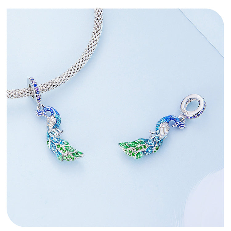 Peacock - charm pendant