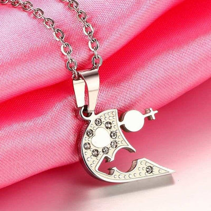 She &amp; He Heart - Double Necklace