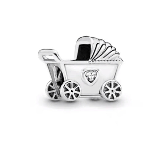 Kinderwagen mit Herz - Charm