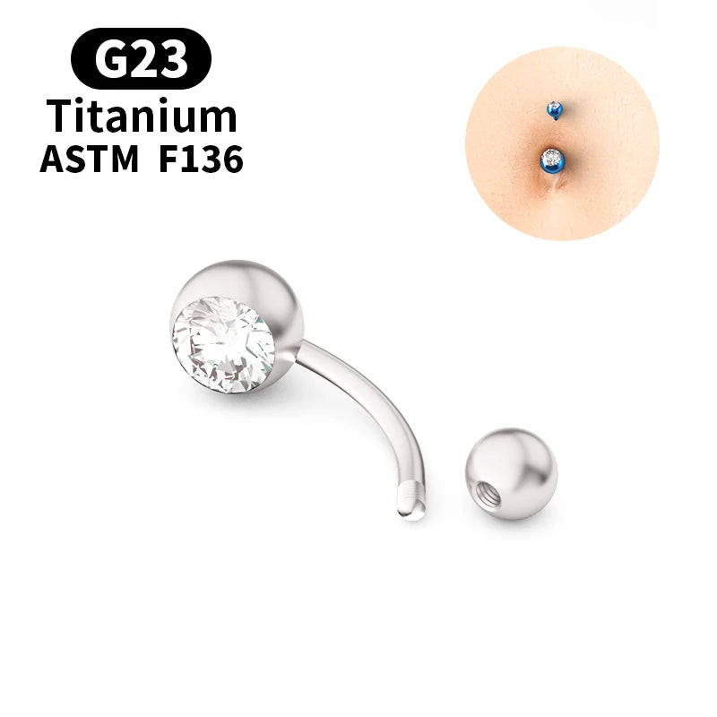 Romantischer Wassertropfen mit Zirkon / silber - Bauchnabelpiercing