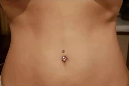 Romantic water drop with zircon / silver - belly button piercing