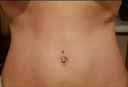 Romantic water drop with zircon / gold - belly button piercing