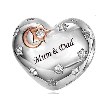 Mom &amp; Dad "I love you to the moon and back" - Charm