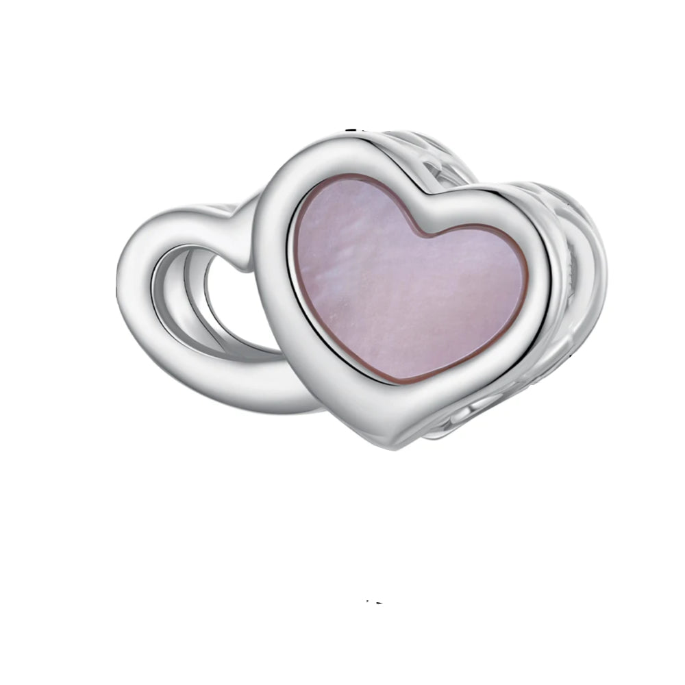 Pink Shell Double-Heart - Charm