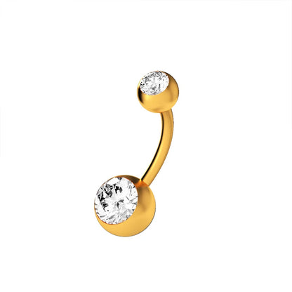 Romantic water drop with zircon / gold - belly button piercing