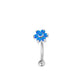 Blume hellblau - Bauchnabelpiercing