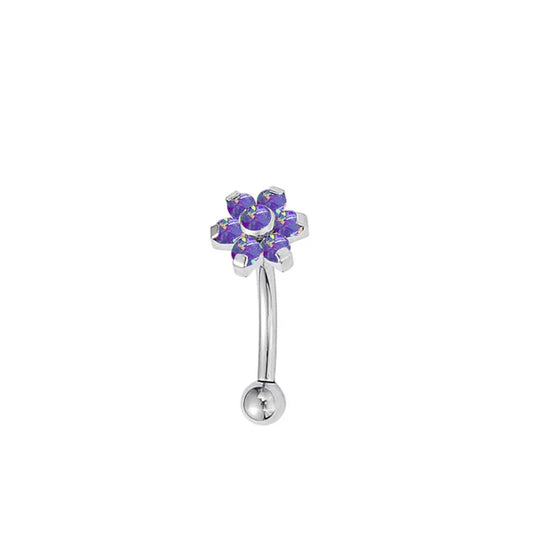 Blume lila - Bauchnabelpiercing