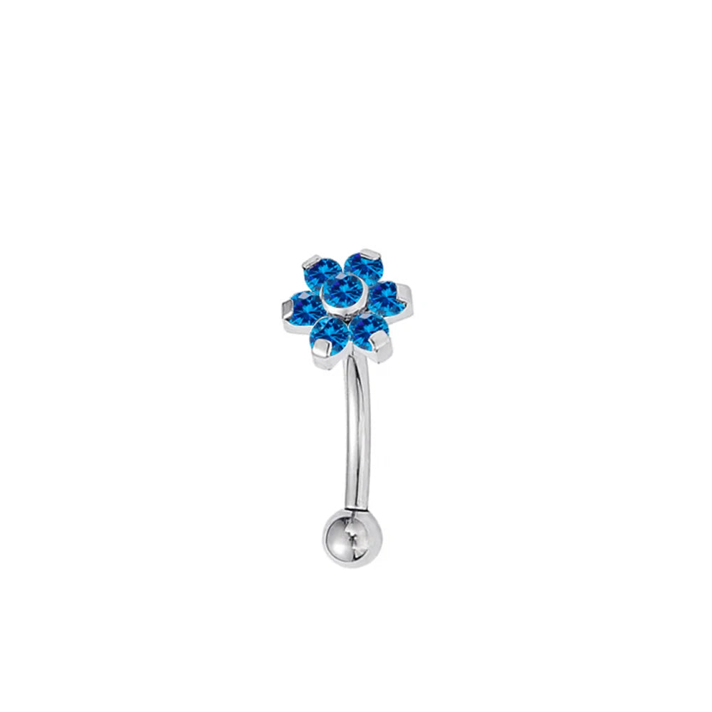 Blume Blau - Bauchnabelpiercing