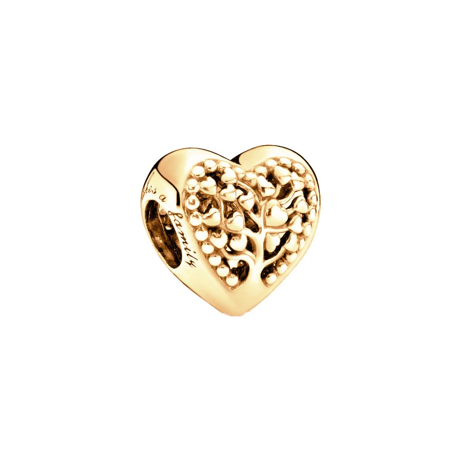 Tree of Life Heart Gold - Charm