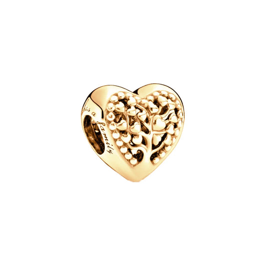 Tree of Life Heart Gold - Charm