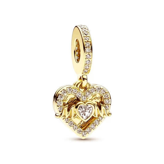 Mom heart gold - charm pendant