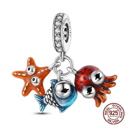 Sea creatures - charm pendant