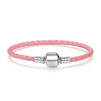 pink leather strap - bracelet