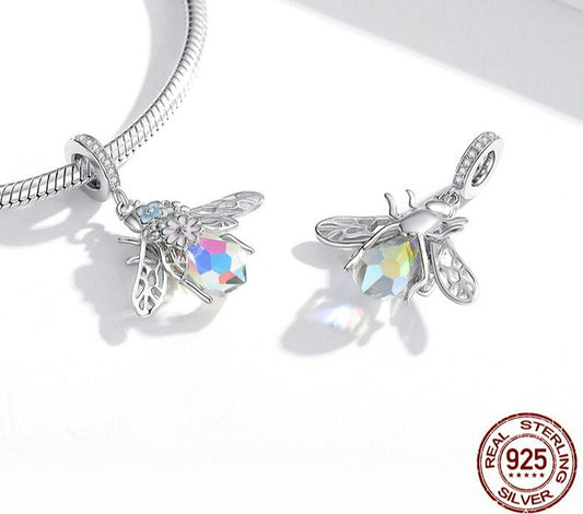 colorful bee - charm pendant