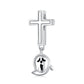 Cross with ghost - charm pendant