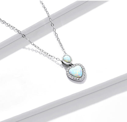 Opal heart - jewelry set