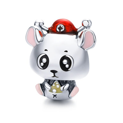 Mouse with cheese - charm pendant