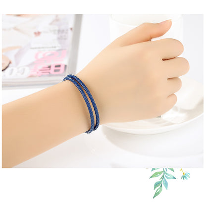 blue leather strap (long) - bracelet