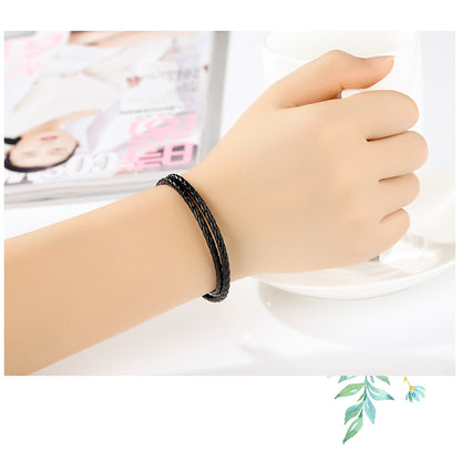 black leather strap (long) - bracelet