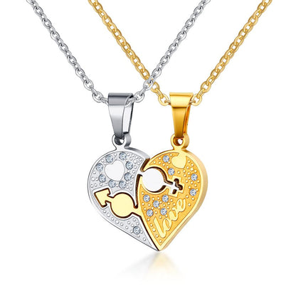 She &amp; He Heart - Double Necklace