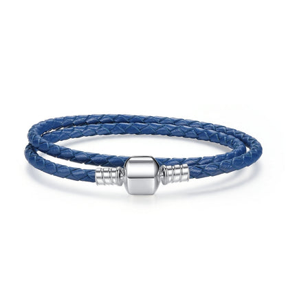 blue leather strap (long) - bracelet