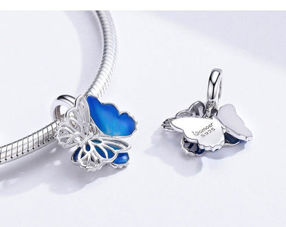 blue butterfly - charm pendant