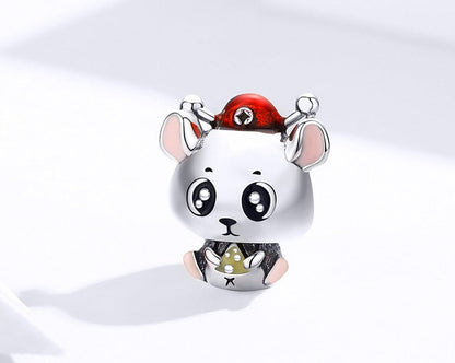 Mouse with cheese - charm pendant