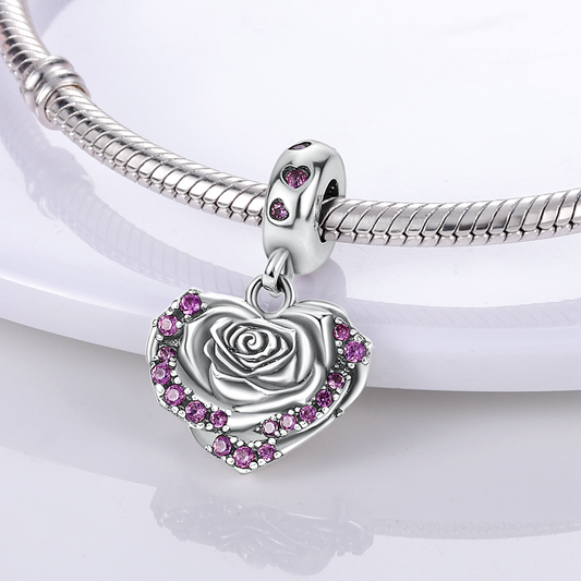 Heart Rose - Charm pendant