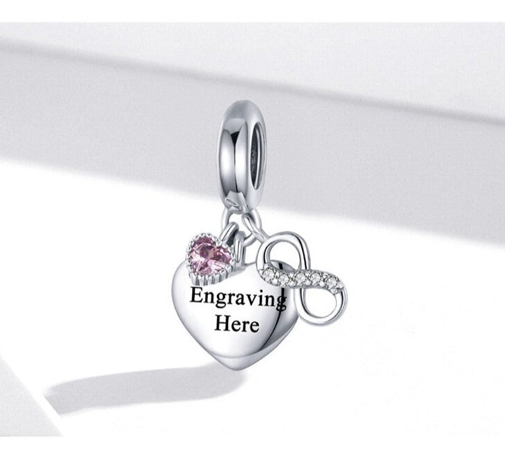 Engraved love - charm pendant