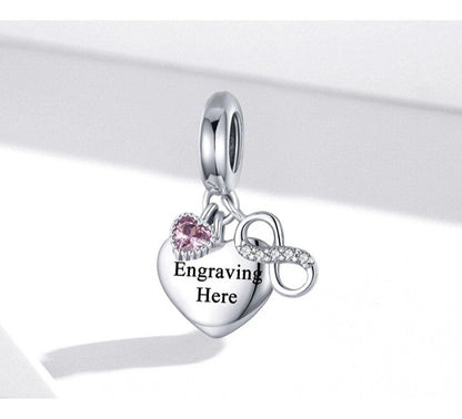 Engraved love - charm pendant