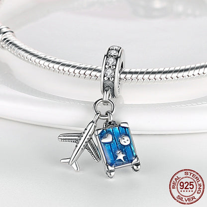 Airplane &amp; Suitcase - Charm pendant