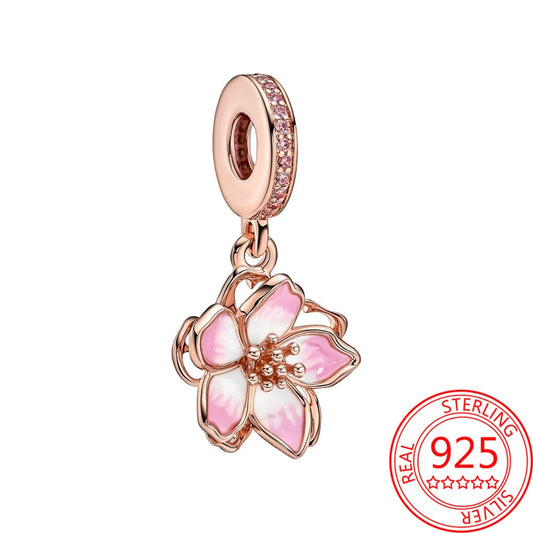 Flower rosé - charm pendant