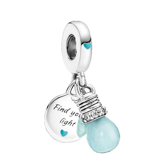 Fluorescent Lightbulb - Pendant Charm (Glows)