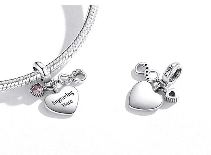 Engraved love - charm pendant