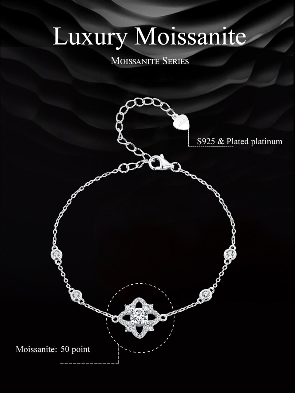 Luxury flower - Moissanite Armband