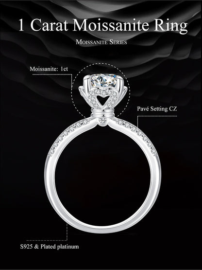 Kleines Herz - Moissanite Ring (1ct)