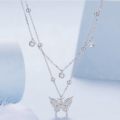 Butterfly multi-row - necklace