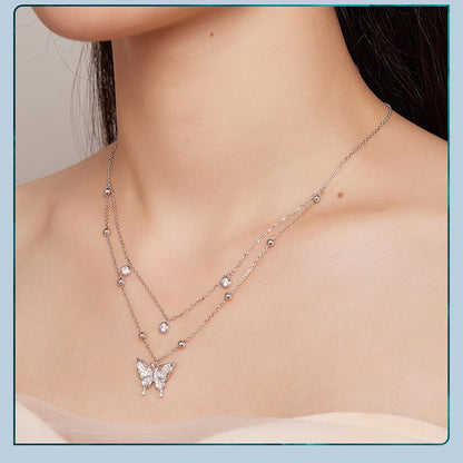 Butterfly multi-row - necklace