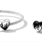 Black-Silver Heart - Charm