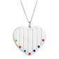 Name Necklace Heart with Birthstone - Necklace