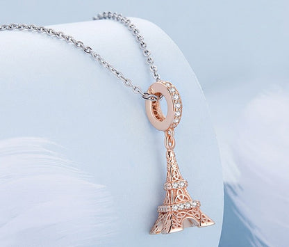 Eiffel Tower rose - Charm pendant