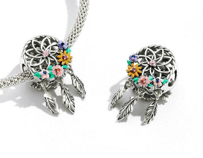 Dream catcher with flowers - Charm