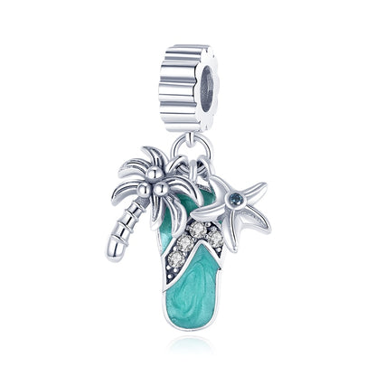 Palm trees, star and .... - charm pendant