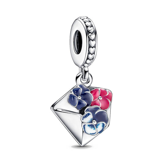 floral letter - charm pendant