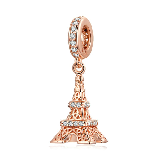 Eiffel Tower rose - Charm pendant